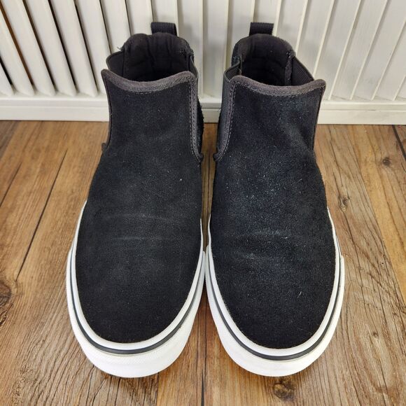 Vans Asher Mid Womens Sz 8 Black Suede Pull On Chelsea Ankle Sneaker Boots Shoes - Picture 8 of 9